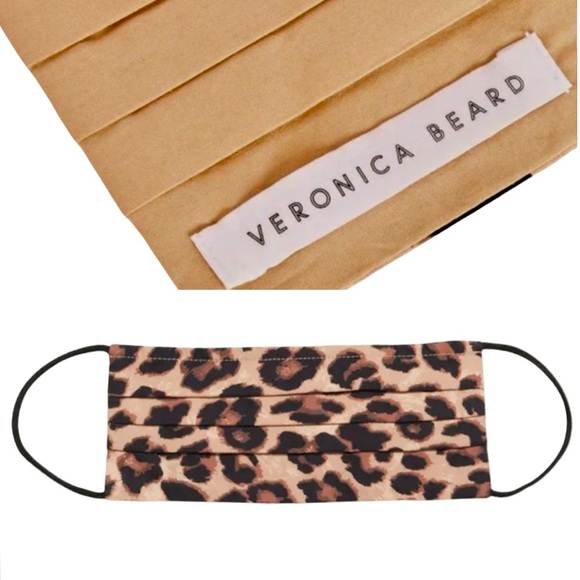 Set of 2 NWT VERONICA BEARD Reusable Cotton Leopard Print Face Masks Coverings - Picture 1 of 10